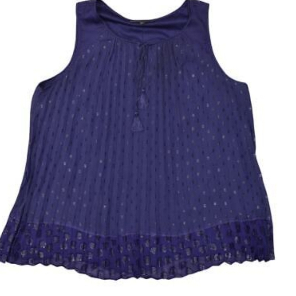 Lane Bryant sleeveless navy top 22